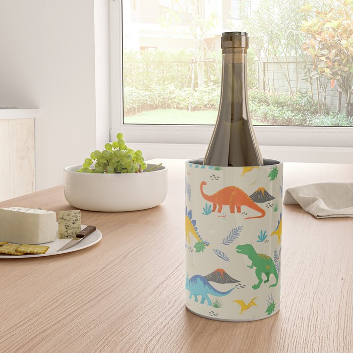 Jurassic Dinosaurs in Primary Colors Wine Chiller Gallery Image 4