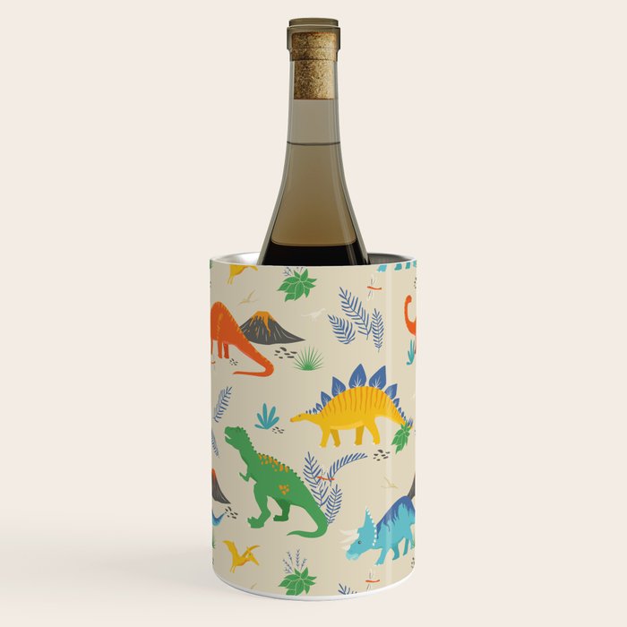 Jurassic Dinosaurs in Primary Colors Wine Chiller Gallery Image 2