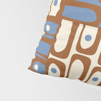 Mid Century Modern Piquet Abstract Multi Retro Brown and Blue Pattern Pillow Sham Gallery Image 4