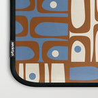 Mid Century Modern Piquet Abstract Multi Retro Brown and Blue Pattern Laptop Sleeve Gallery Image 3