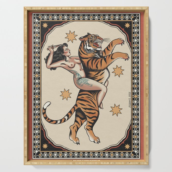 Amazona (tattooed) Serving Tray Gallery Image 1