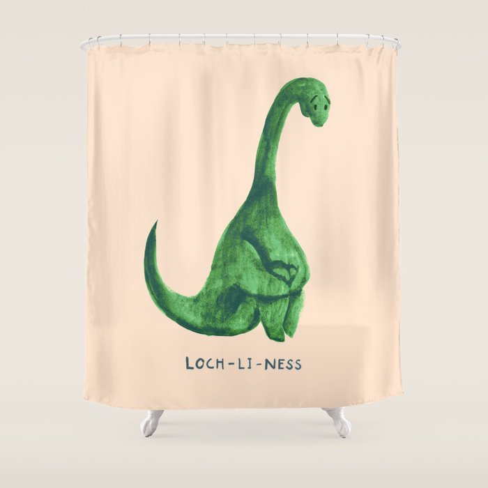Lonely loch ness monster (loch-li-ness) Shower Curtain Gallery Image 1