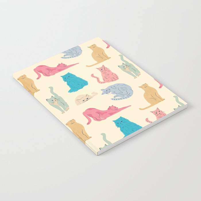 Pastel Cats Pattern Notebook Gallery Image 2