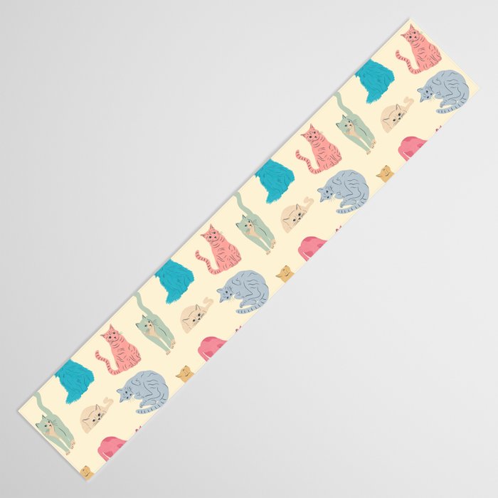 Pastel Cats Pattern Table Runner Gallery Image 3