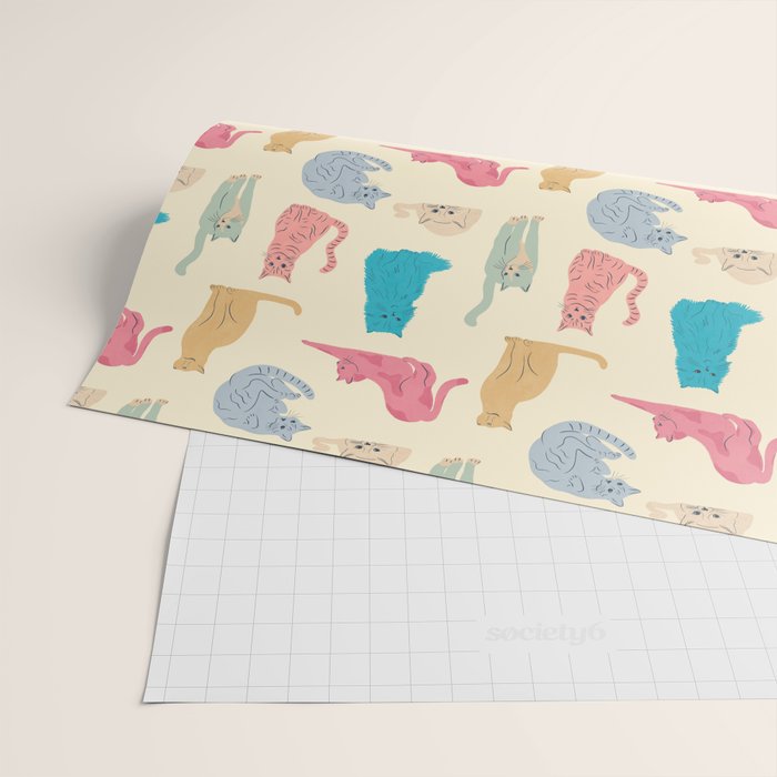 Pastel Cats Pattern Wrapping Paper Gallery Image 2