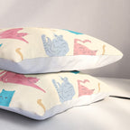 Pastel Cats Pattern Pillow Sham Gallery Image 3