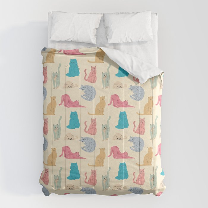 Pastel Cats Pattern Comforter Gallery Image 6
