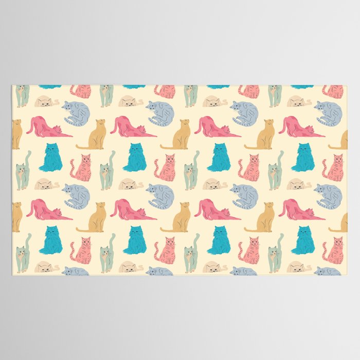 Pastel Cats Pattern Tablecloth Gallery Image 2