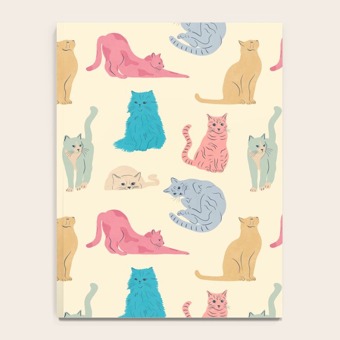 Pastel Cats Pattern Notebook Gallery Image 4