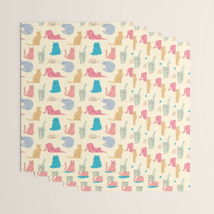 Pastel Cats Pattern Wrapping Paper Gallery Image 3