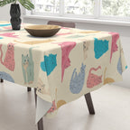 Pastel Cats Pattern Tablecloth Gallery Image 3