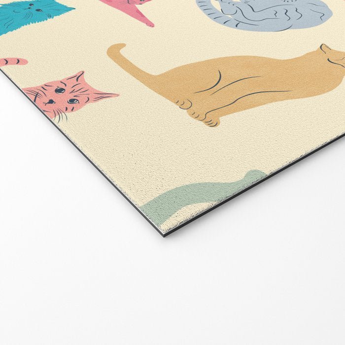 Pastel Cats Pattern Welcome Mat Gallery Image 2