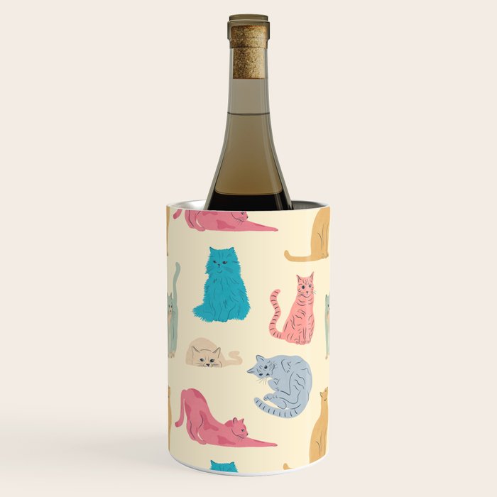 Pastel Cats Pattern Wine Chiller Gallery Image 3