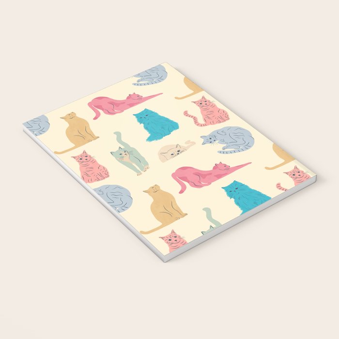 Pastel Cats Pattern Notebook Gallery Image 3