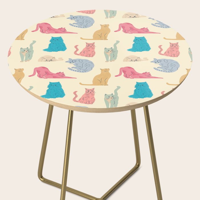Pastel Cats Pattern Side Table Gallery Image 2