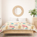 Pastel Cats Pattern Duvet Cover Gallery Image 3