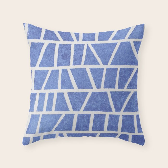 Linocut Vase #5 Throw Pillow Gallery Image 1