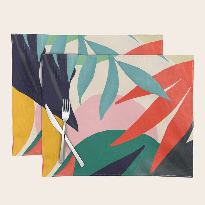 Abstract Art Tropical Leaves 42 Placemat Gallery Image 1