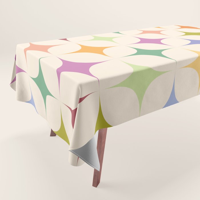 Colorful Festive Mid-Century Sparkles Tablecloth Gallery Image 1