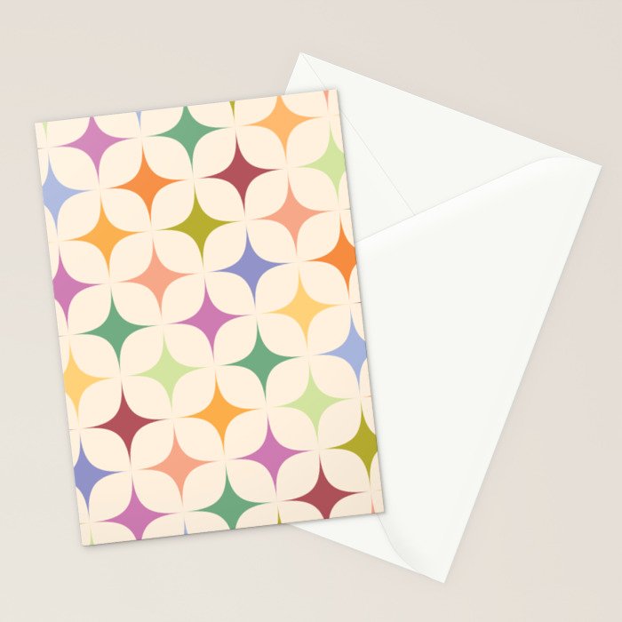 Colorful Festive Mid-Century Sparkles Stationery Card Gallery Image 2