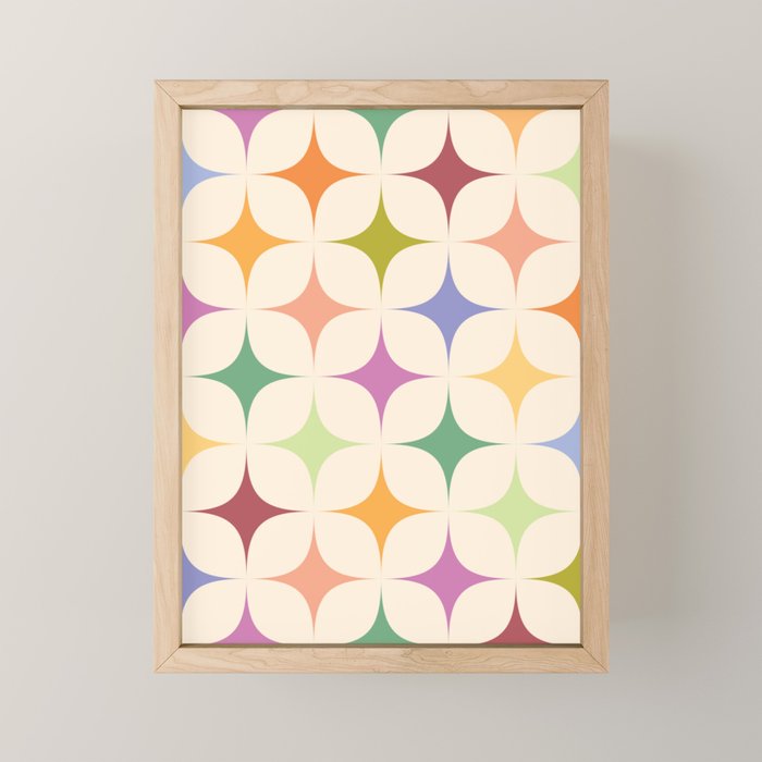 Colorful Festive Mid-Century Sparkles Mini Art Print Gallery Image 1