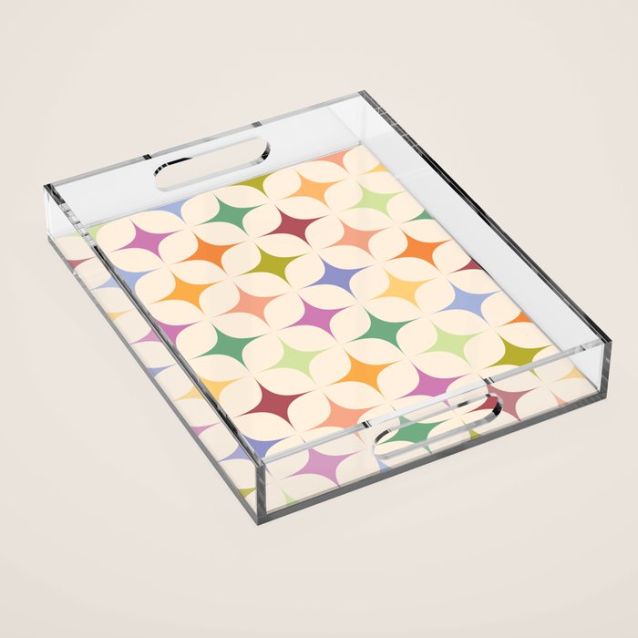 Colorful Festive Mid-Century Sparkles Acrylic Tray Gallery Image 1