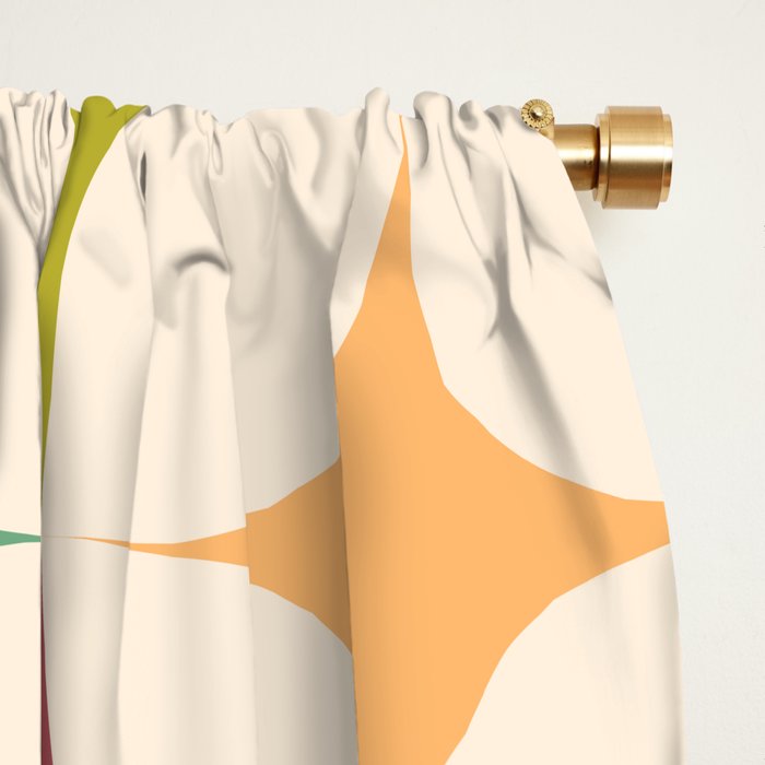 Colorful Festive Mid-Century Sparkles Window Curtain Gallery Image 2