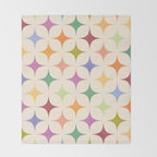 Colorful Festive Mid-Century Sparkles Throw Blanket Gallery Image 2
