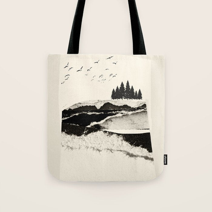 minimal collage/ Landscape Tote Bag Gallery Image 1