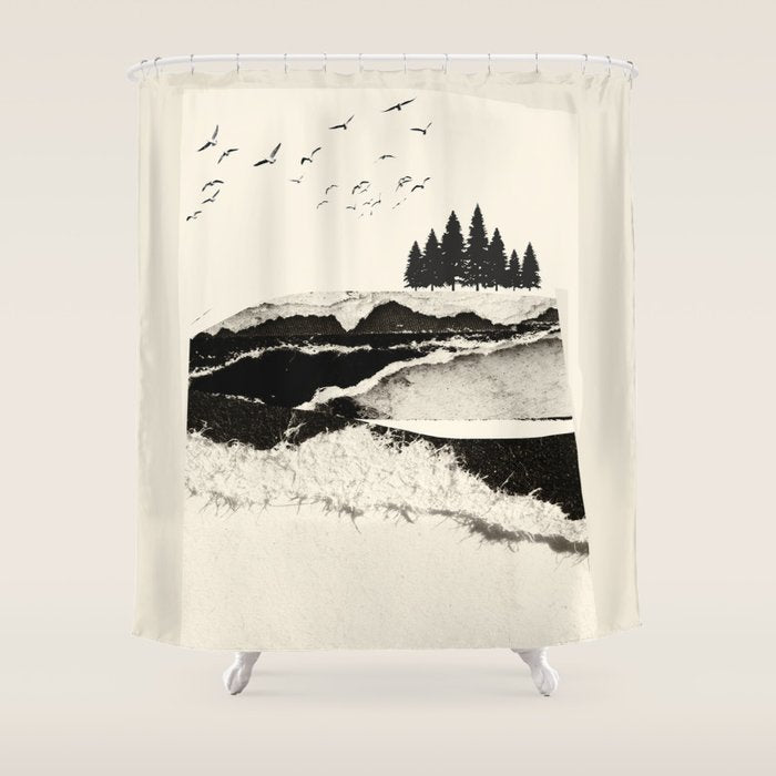 minimal collage/ Landscape Shower Curtain Gallery Image 1