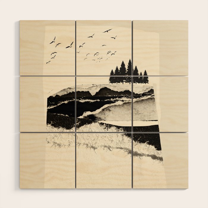 minimal collage/ Landscape Wood Wall Art Gallery Image 1
