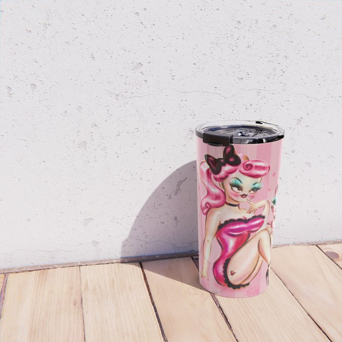 Smitten Kitten Pinup Doll Travel Mug Gallery Image 4
