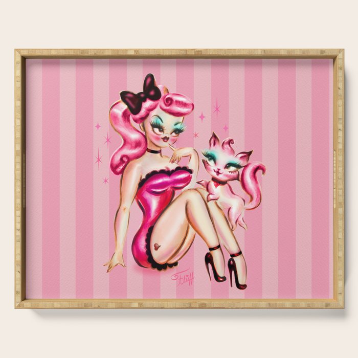 Smitten Kitten Pinup Doll Serving Tray Gallery Image 1