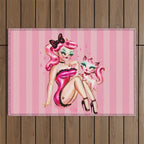 Smitten Kitten Pinup Doll Outdoor Rug Gallery Image 1
