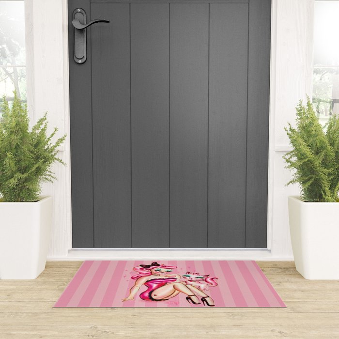 Smitten Kitten Pinup Doll Welcome Mat Gallery Image 3