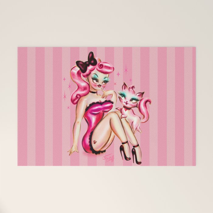 Smitten Kitten Pinup Doll Welcome Mat Gallery Image 1