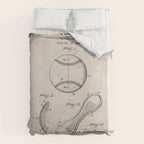 Baseball Patent - Softball Art - Antique Duvet Cover Gallery Image 6