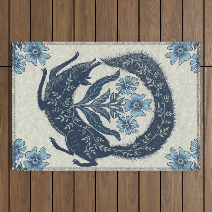 A Fox Chasing Its Tail Outdoor Rug Gallery Image 1