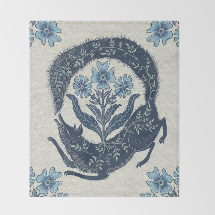 A Fox Chasing Its Tail Throw Blanket Gallery Image 2