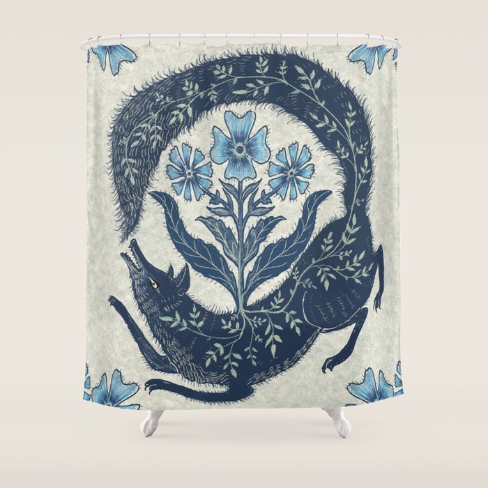 A Fox Chasing Its Tail Shower Curtain Gallery Image 1