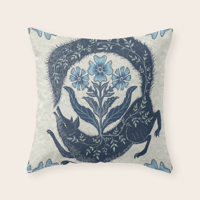A Fox Chasing Its Tail Throw Pillow Gallery Image 6