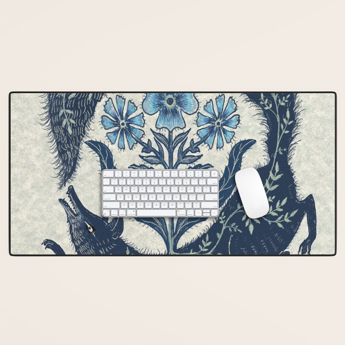 A Fox Chasing Its Tail Desk Mat Gallery Image 1