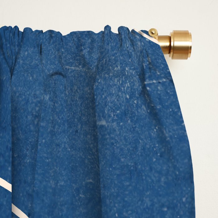 Lady Portrait Minimal Line Art 3 Blue Window Curtain Gallery Image 2