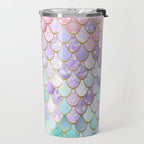Mermaid Art, Pastel and Gold Travel Mug Gallery Image 2