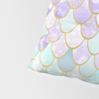 Mermaid Art, Pastel and Gold Pillow Sham Gallery Image 4