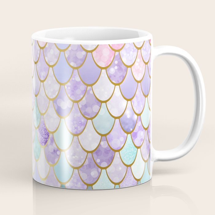 Mermaid Art, Pastel and Gold Coffee Mug Gallery Image 1