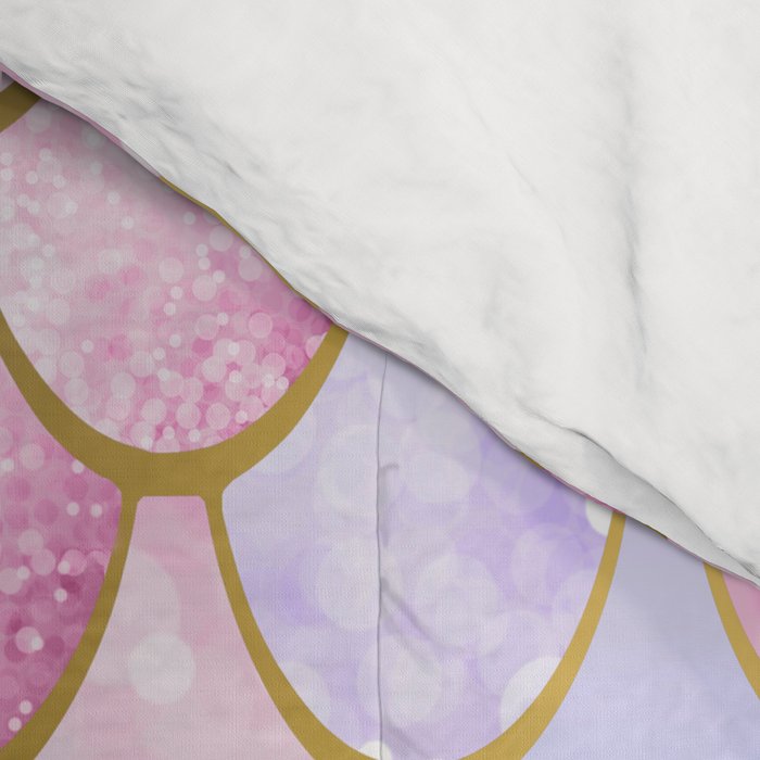Mermaid Art, Pastel and Gold Comforter Gallery Image 4