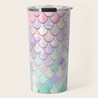 Mermaid Art, Pastel and Gold Travel Mug Gallery Image 1