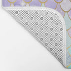 Mermaid Art, Pastel and Gold Bath Mat Gallery Image 2