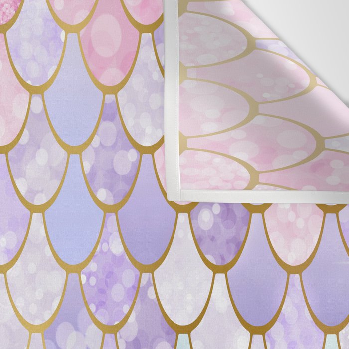Mermaid Art, Pastel and Gold Wall Tapestry Gallery Image 3